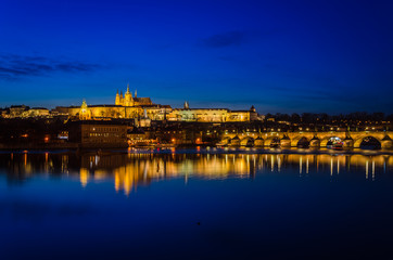 Fototapeta na wymiar Prague Nightscape, Prague, Czech Republic