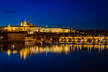 Fototapeta na wymiar Prague Nightscape, Prague, Czech Republic