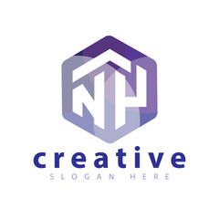 NY Initial letter hexagonal logo vector
