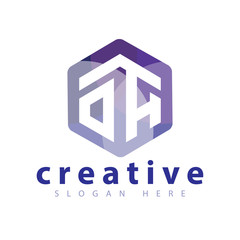 OA Initial letter hexagonal logo vector
