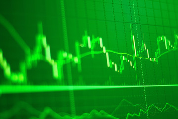 graph chart of stock market investment trading.