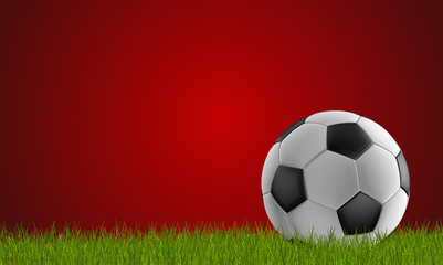 soccer ball green lawn 3d-illustration