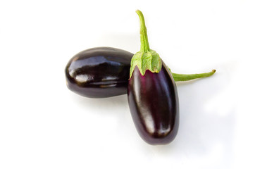 purple eggplant on white background