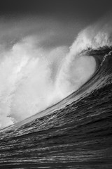 Close up of a giant Ocean Wave in black and white - 220170063