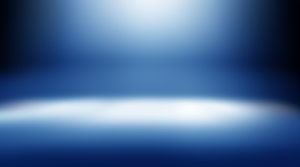 perspective floor backdrop blue room studio with light blue gradient spotlight backdrop background for display your product or artwork 