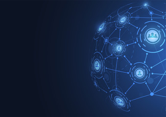 Global network connection. World map point and line composition concept of global business. Vector Illustration