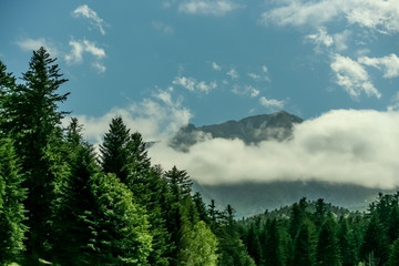 beautiful mountain and sky in france