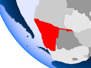 Fototapeta premium Namibia on political globe