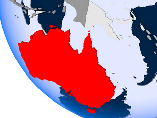 Fototapeta premium Australia on political globe