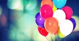 Bunch of colorful balloons on white background