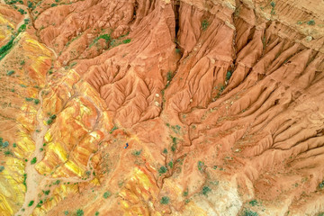 colored mountains, top view