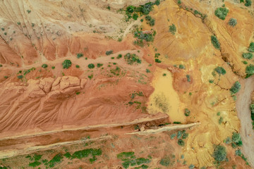 colored mountains, top view