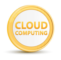Cloud Computing gold round button