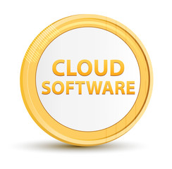 Cloud Software gold round button
