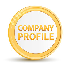 Company Profile gold round button