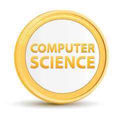 Computer Science gold round button