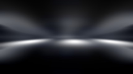 perspective floor backdrop black room studio with gray gradient spotlight backdrop background for display your product or artwork 