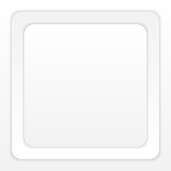 White Paper Round Square with Shadow on White Background