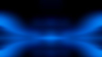 Blue empty room studio gradient with spotlight used for background and display your product