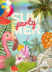 Tropical summer party invitation design