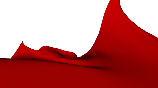 red cloth fluttering in the wind. 3D rendering