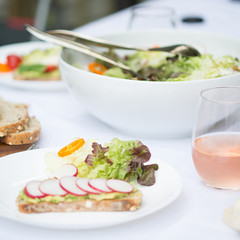 salad and avocado toast 