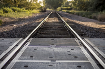 Railroad Tracks Converging Horizon Centered