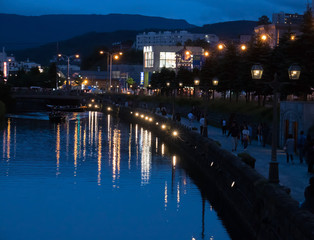Fototapeta na wymiar 北海道、小樽運河の夜景