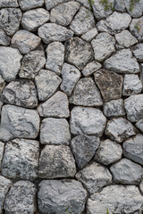 Closeup of Gray strong stone wall texture