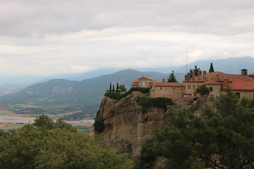 Fototapeta na wymiar View to the monastery of Holy trinity, Meteora, Thessaly, Greece