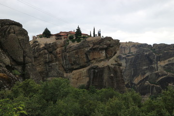 View to the monastery of Holy trinity, Meteora, Thessaly, Greece