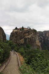 Fototapeta na wymiar Road to monastery of Holy trinity, Meteora, Thessaly, Greece