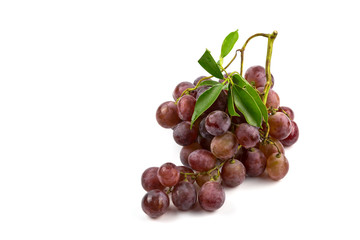 Single berry of red grape isolated on white background