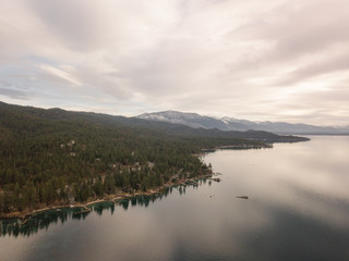 Aerial Drone Lake Tahoe Top Down Blue California Nature Flight