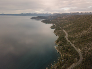 Aerial Drone Lake Tahoe Top Down Blue California Nature Flight