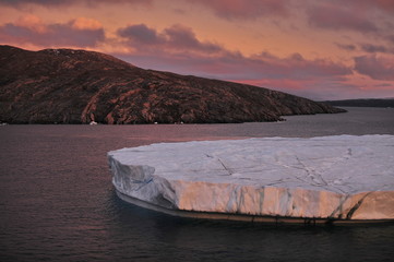 Greenland. Icebergs. Sunset. Fantastically beautiful.