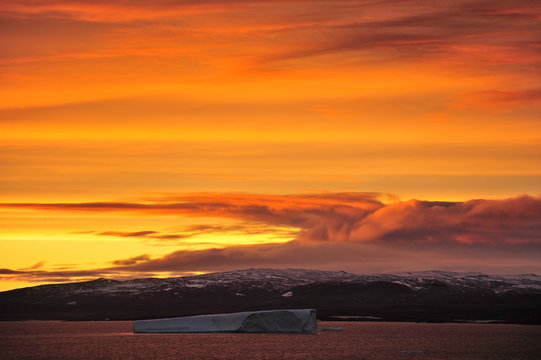 Greenland. Icebergs. Sunset. Fantastically beautiful.