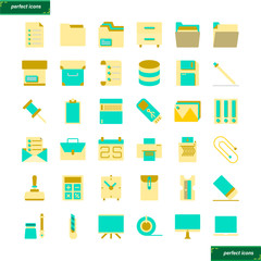Office Supply  flat Icons set