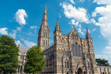 The Salisbury Cathedral with the tallest spire in England