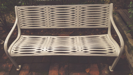 Steel White chair in the Park