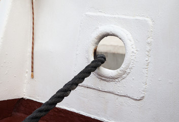 Equipments on ship deck.