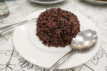 Rice berry  in dish, clean food concept