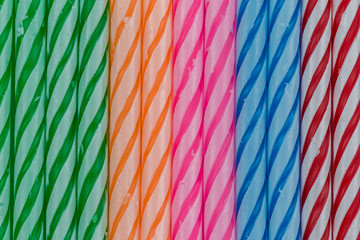 Close-up of colorful Birthday candles pattern
