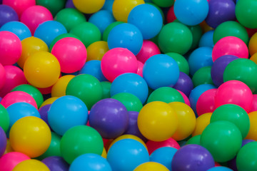 Many colorful plastic balls