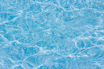 Fototapeta na wymiar Detail of Wave water in the blue swimming pool
