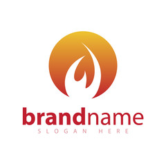 Flame Fire abstract logo icon vector template