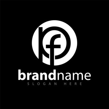 pf Initial letter in abstract circle logo vector