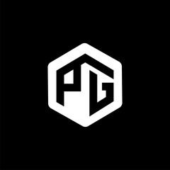 PG Initial letter hexagonal logo vector