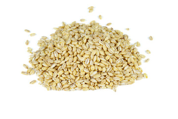 Pile of pearl barley isolated on white