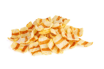 Small pile of fancy potato chips